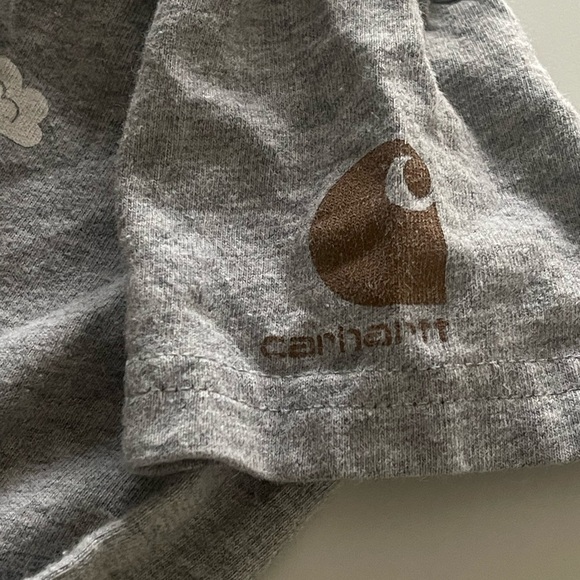 Carhartt Baby Bodysuit 24M Gray Tractor Farm Graphic One-Piece Short Sleeve - Picture 3 of 5